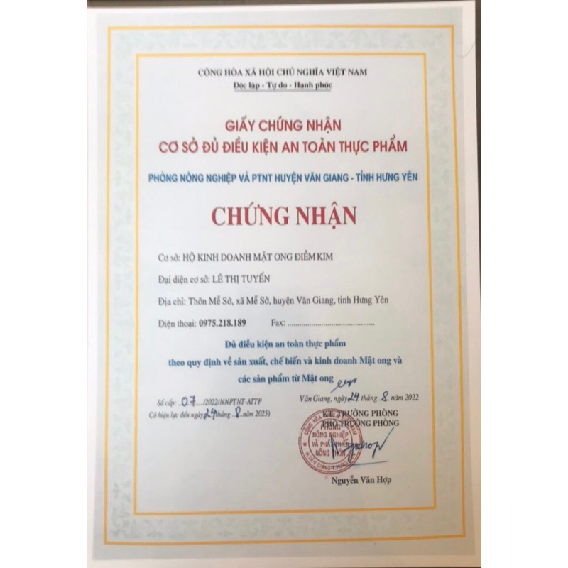 Mật Ong Hoa Vải Bắc Giang 1000ml