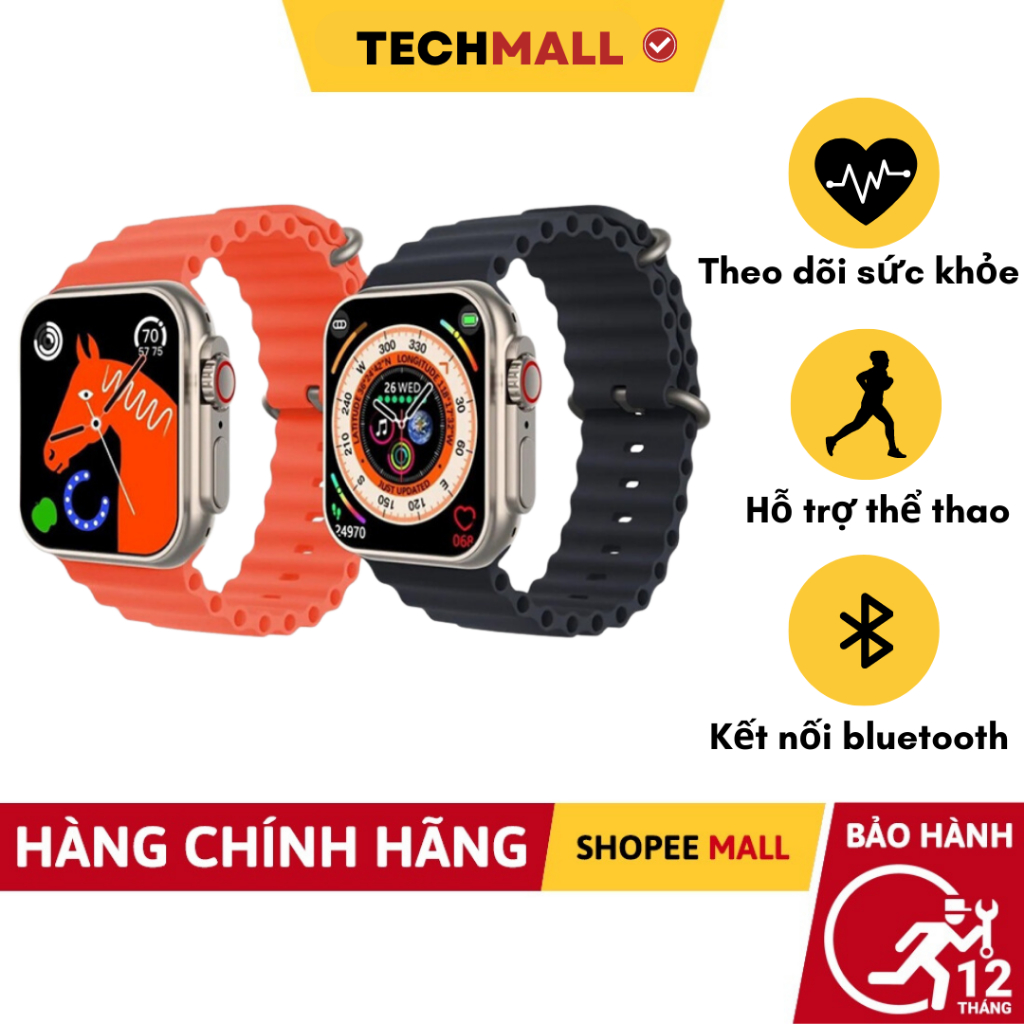 Đồng Hồ H11S Ultra Plus + Nâng Cấp H11 Ultra+, Tràn viền 2.05", 49MM, Full Thông Báo. Bản Đủ-TECHMALL