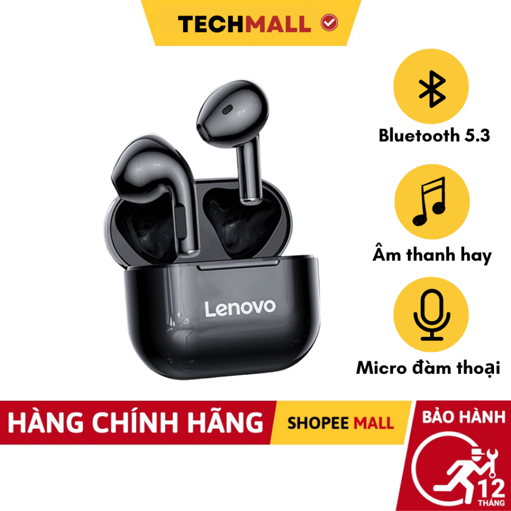 Tai Nghe Bluetooth Lenovo LP40 Pro Bluetooth 5.1 có chất lượng âm thanh tốt và tích hợp micro- TECHMALL