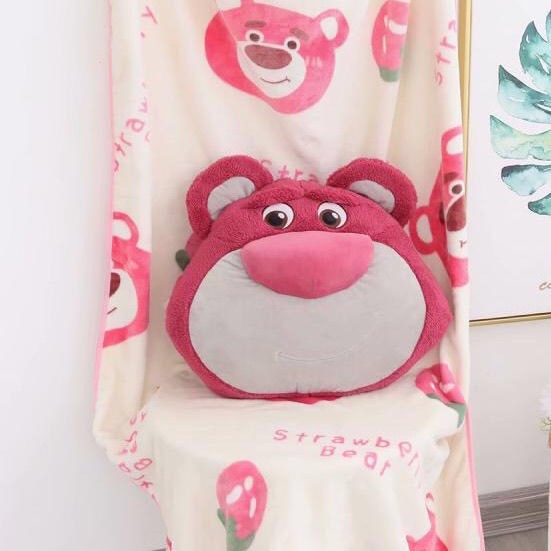 [PHIÊN BẢN ĐẸP] Chăn gối văn phòng gấu Lotso kèm chăn hình gấu