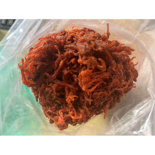 Khô bò đỏ sợi trộn bánh tráng 500gram