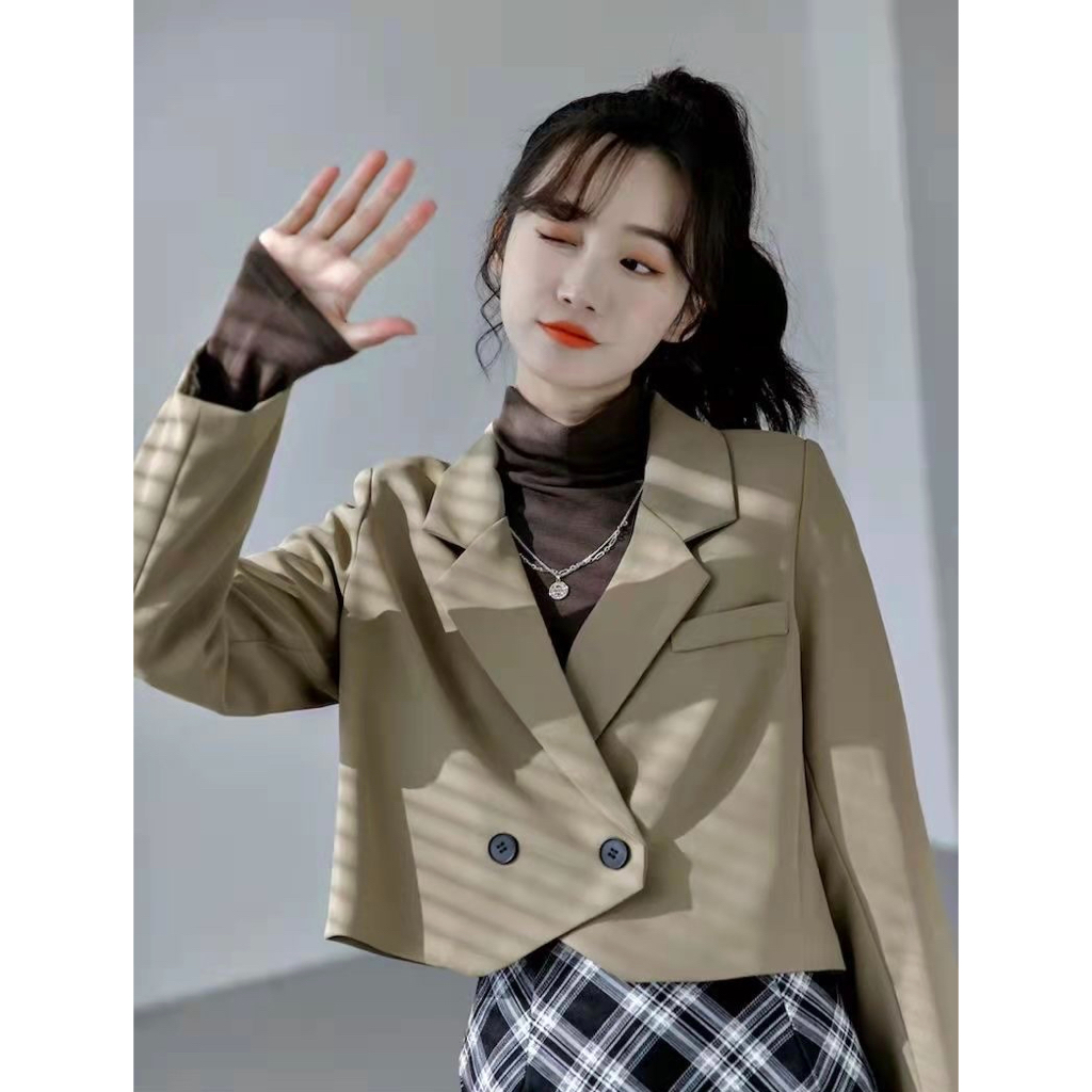 Áo blazer dáng ngắn áo vest nữ phong cách Hàn Quốc