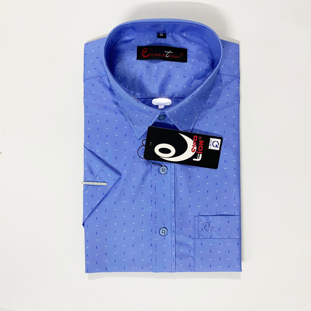 Áo Sơ Mi Nam Công Sở Cộc Tay Họa Tiết Trung Niên Emotion Form Slimfit