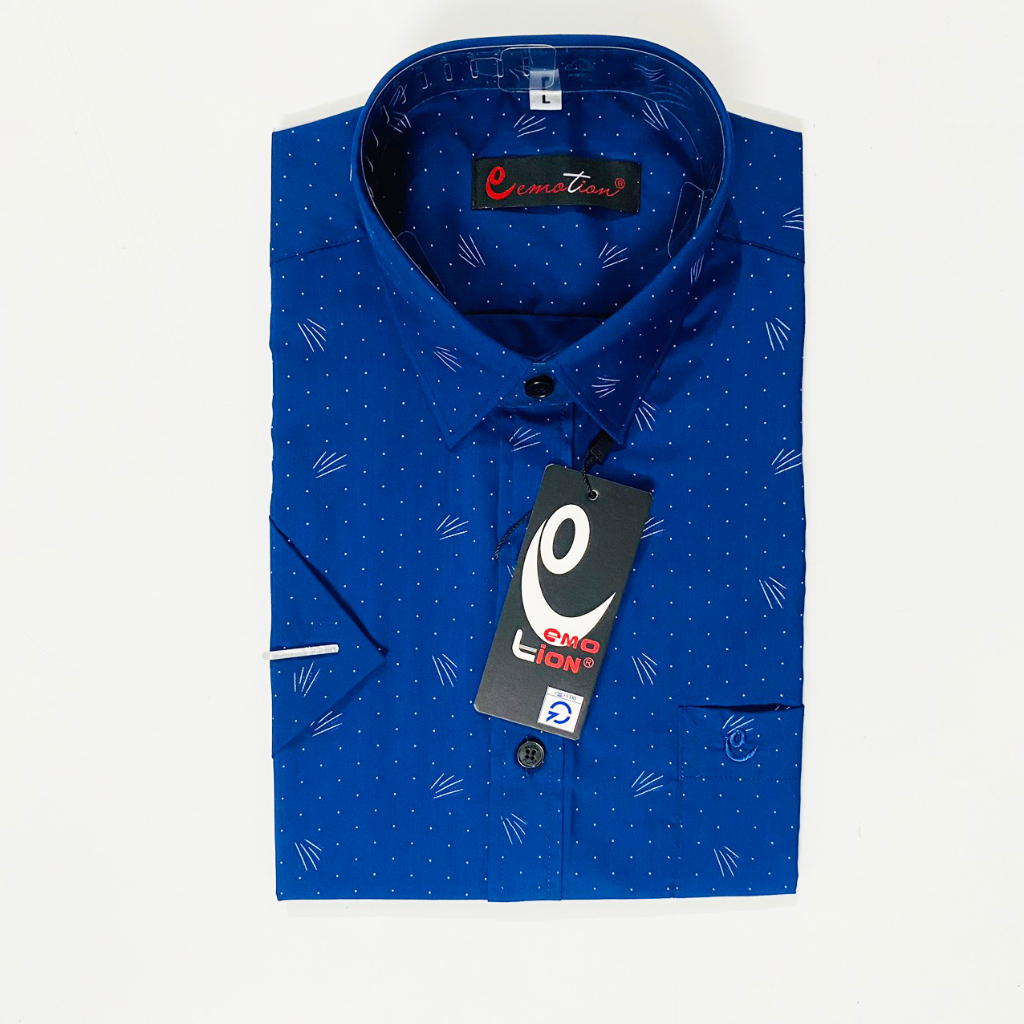 Áo Sơ Mi Nam Công Sở Cộc Tay Họa Tiết Trung Niên Emotion Form Slimfit
