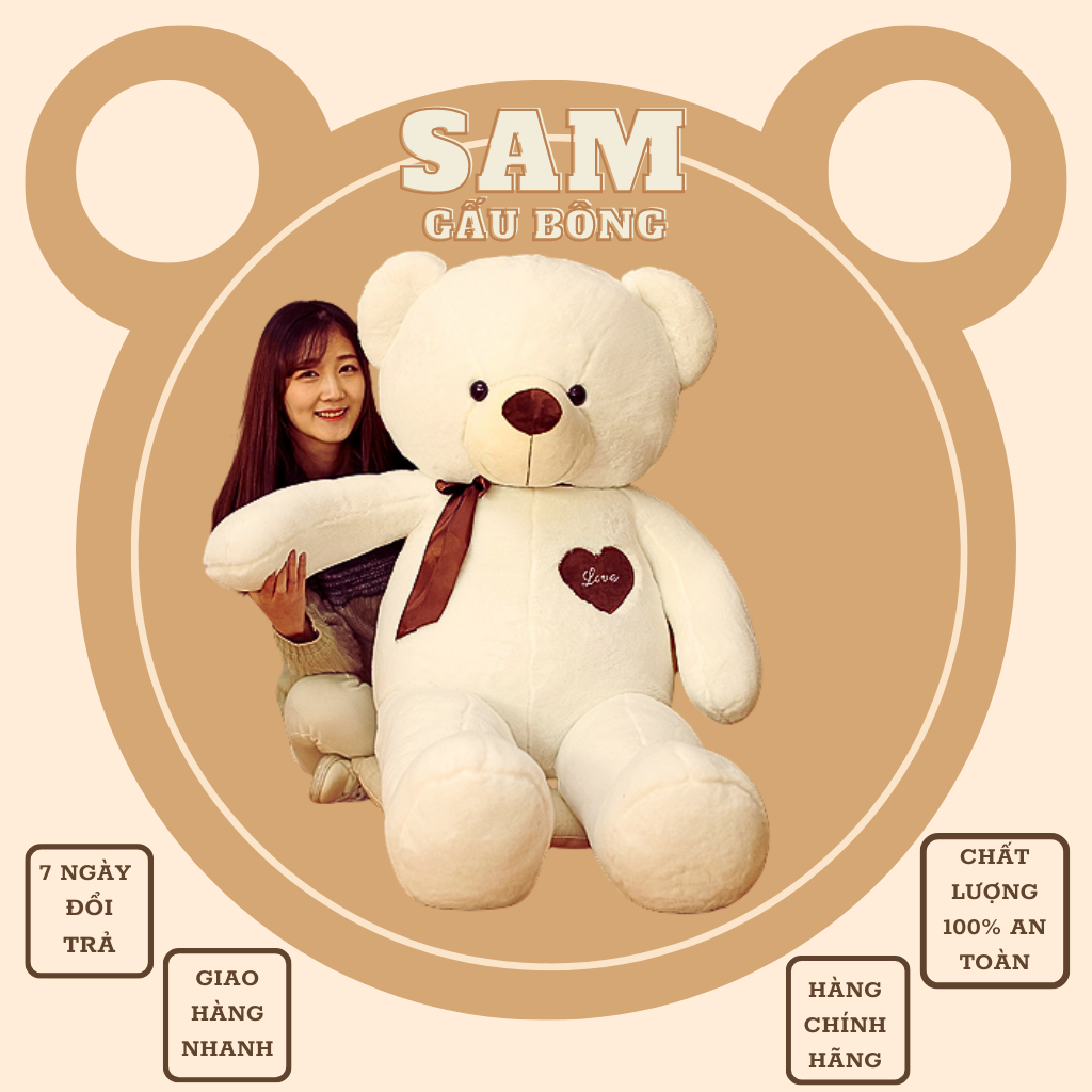 Gấu Bông Teddy Nhồi Bông 60cm mềm mịn dễ thương, Thú Nhồi Bông Giá Rẻ
