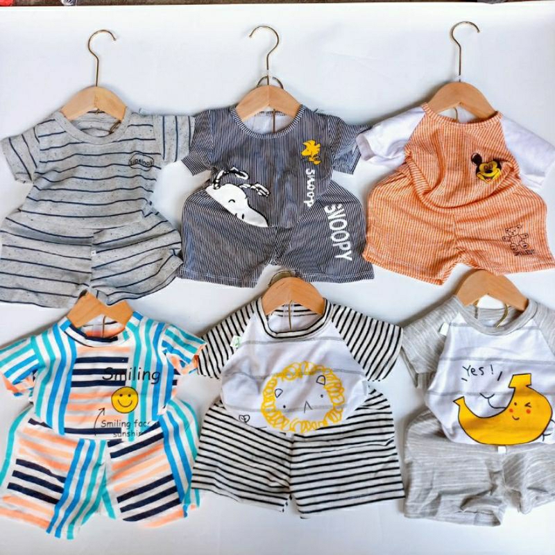 combo 5 bộ ngắn cho bé chất thun chất bozip