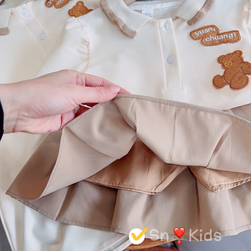 Set áo polo chân váy Jane snkids
