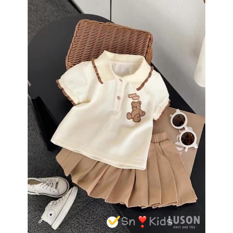 Set áo polo chân váy Jane snkids