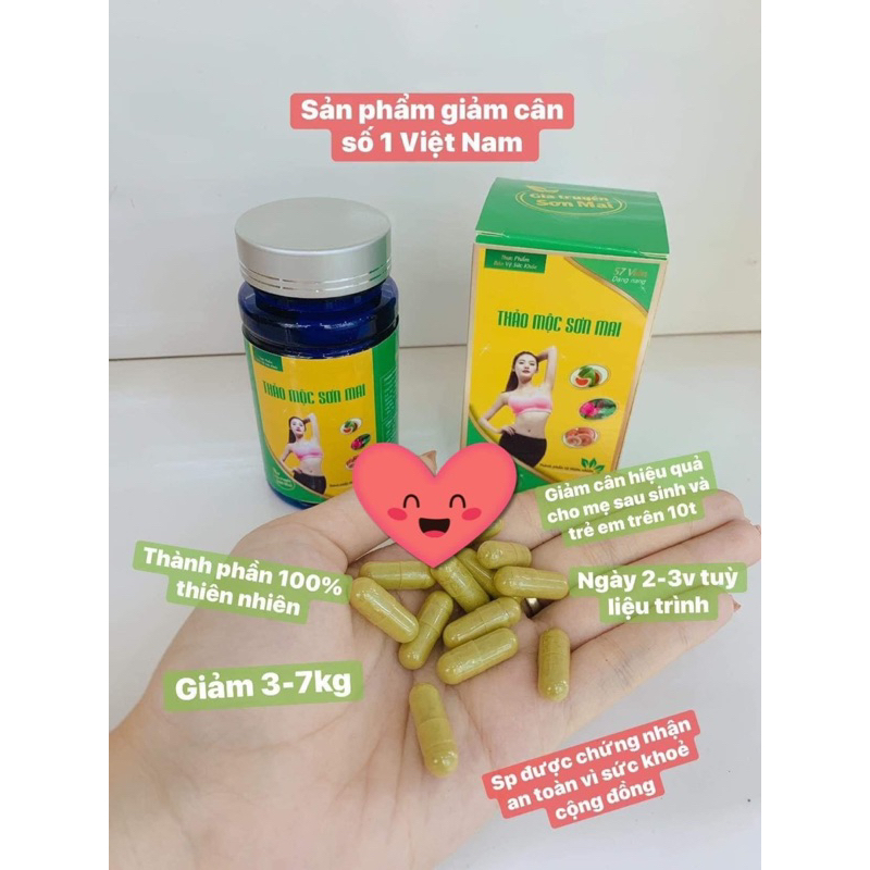 Thảo mộc hỗ trợ giảm béo giảm cân sơn mai 57 viên