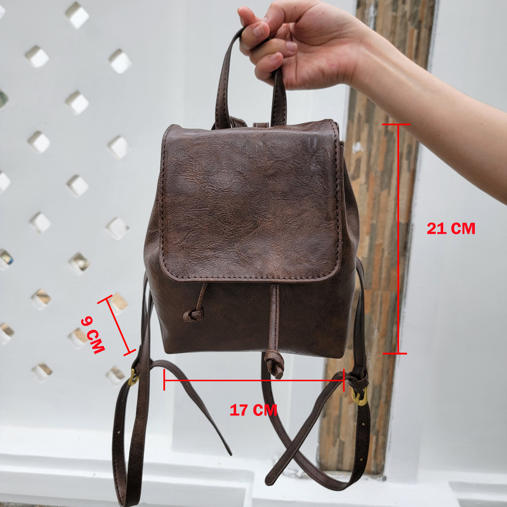 Balo nữ thời trang da PU ba lô đi học đi chơi đi làm da trơn phong cách Hàn Quốc