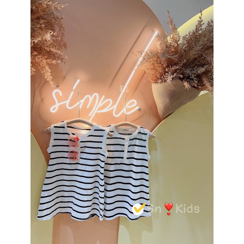 Sỉ váy cotton kẻ tăm mềm mát sát nách Jane snKids