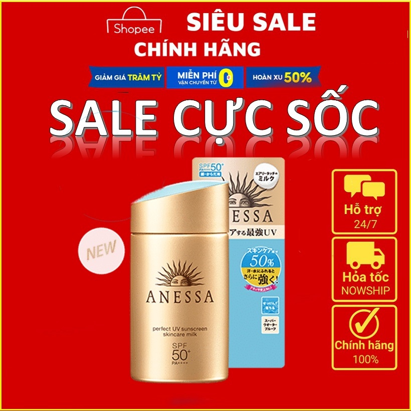 Kem chống nắng Anessa Perfect UV Sunscreen Skincare Milk SPF 50+ PA++++ 60ml