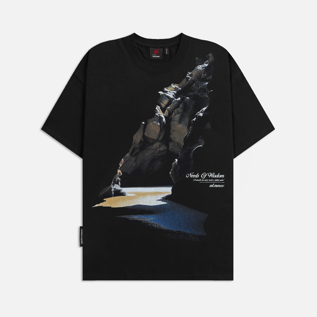 Áo thun NEEDS OF WISDOM Sea Cave Tee - Black - Local Brand Chính Hãng