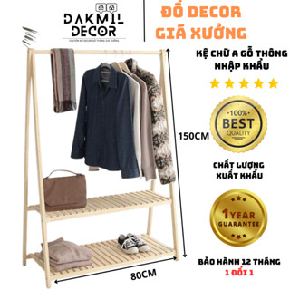 Kệ Treo Quần Áo Chữ A 1 Tầng / 2 Tầng Gỗ Thông Nhập Khẩu  l  Cây Dài 1m50 Không Nối