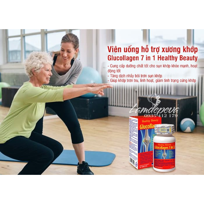 Viên Uống Bổ Xương Khớp Glucollagen 7 in 1 Giúp Bổ Sung Canxi, Tái Tạo Và Nuôi Dưỡng Mô Sụn Hộp 30 Viên