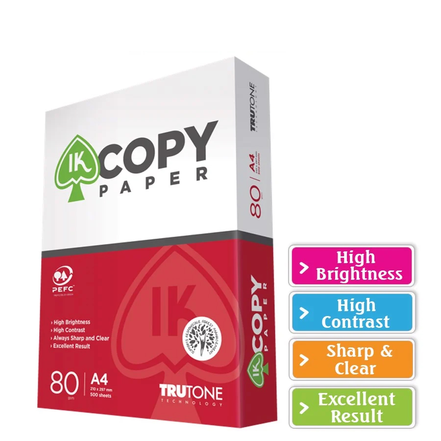 Ream giấy A4 80 gsm IK Copy (500 tờ) - Hàng nhập khẩu Indonesia (printing and copying paper)