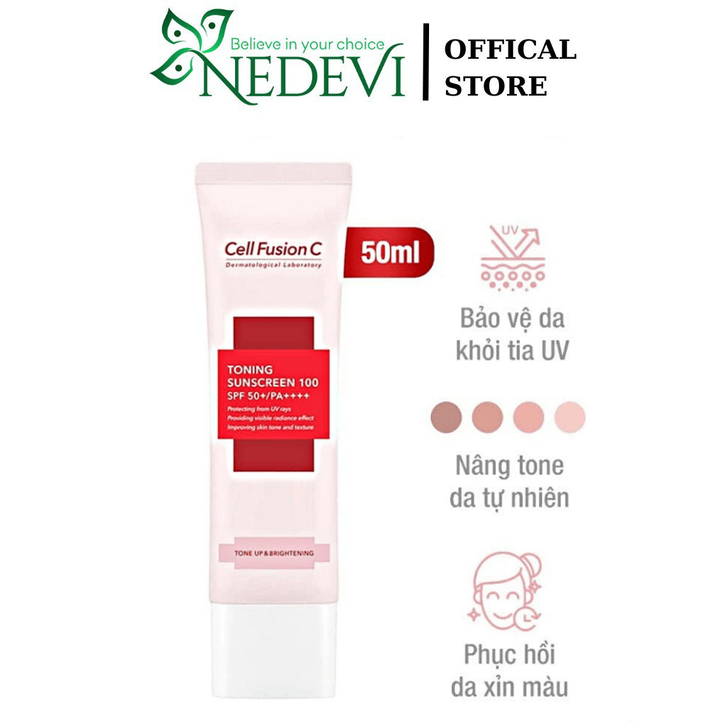 Kem Chống Nắng Cell Fusion C Toning Sunscreen 100 SPF50+/PA++++ NEDEVI Chính Hãng