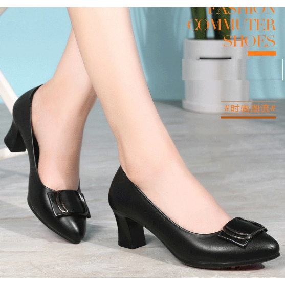 Giày trung niên quảng châu nữ cao cấp cho mẹ cho bà, mặt vuông cao 4cm, giày trung niên cao tuổi sully, DTN cao cấp
