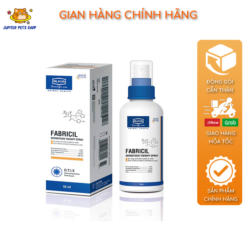 xịt điều tri mẫn ngứa, nổi mụn có mủ trên da chó mèo.