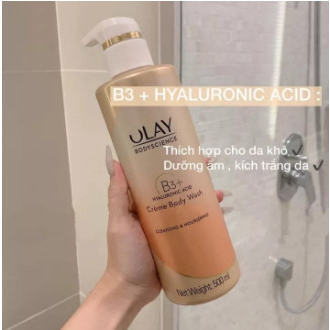 Sữa Tắm Trắng Da OLAY B3+ Siêu Dưỡng Trắng Da, Cấp Ẩm Và Đàn Hồi 500ml