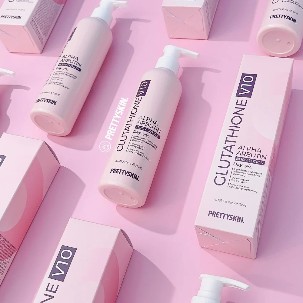 Kem Dưỡng Trắng Da Body Pretty Skin Alpha Arbutin Body Lotion Ngày - Đêm 250ml