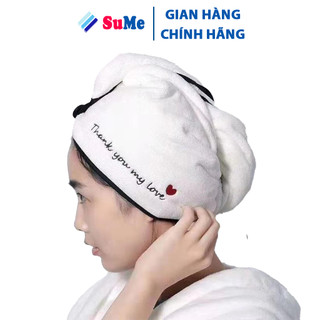 Khăn ủ tóc siêu khô chùm đầu, khăn lau tóc khô siêu tốc dày dặn thấm hút