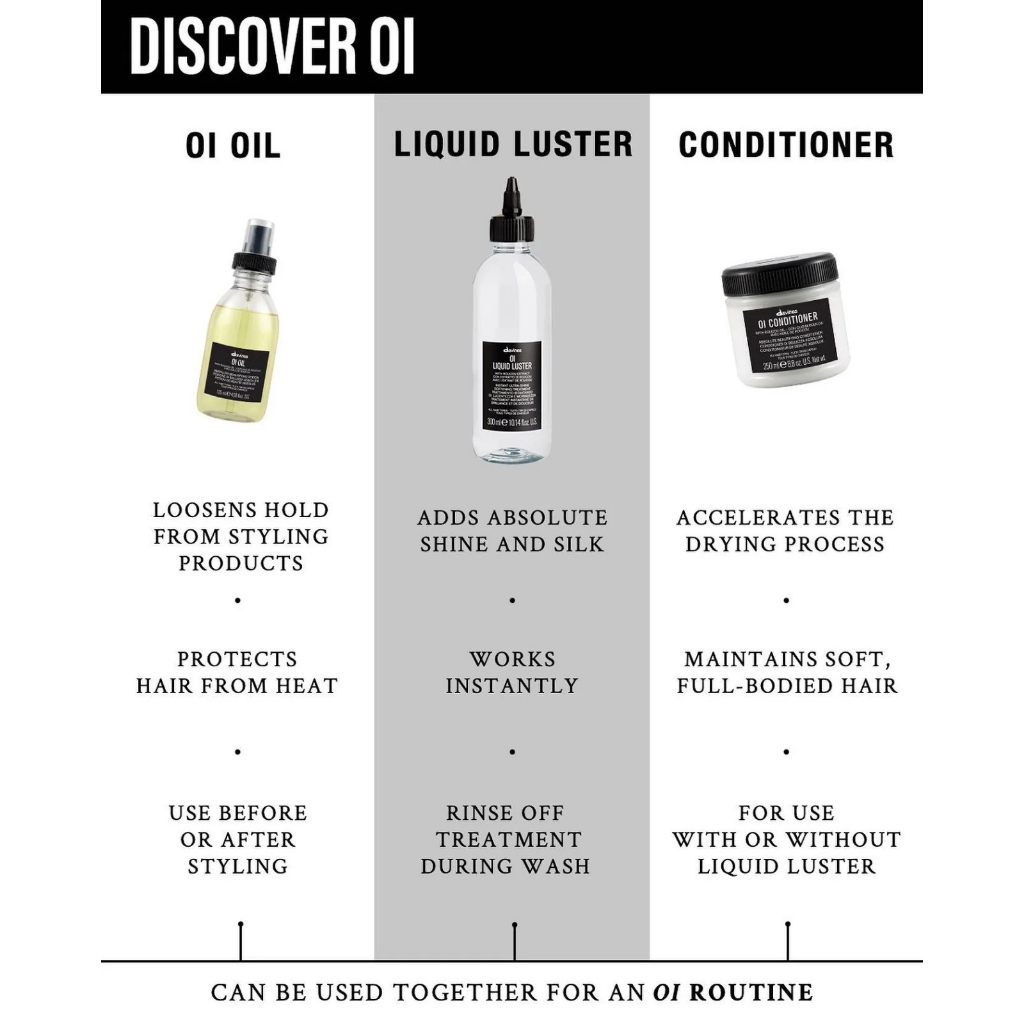 Tinh chất dưỡng tóc tăng độ bóng mượt tức thì cho tóc Davines Oi Liquid Luster 300ml