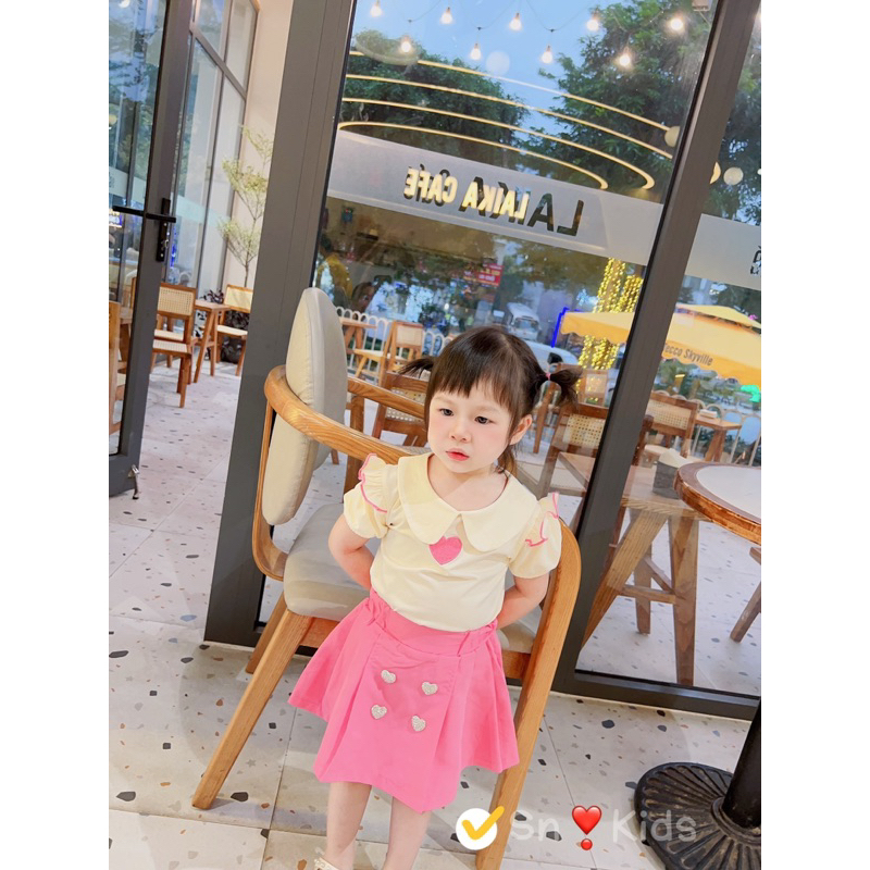 (8-30kg) sỉ set chân váy xếp ly thô mềm áo cotton bé gái Jane snkids