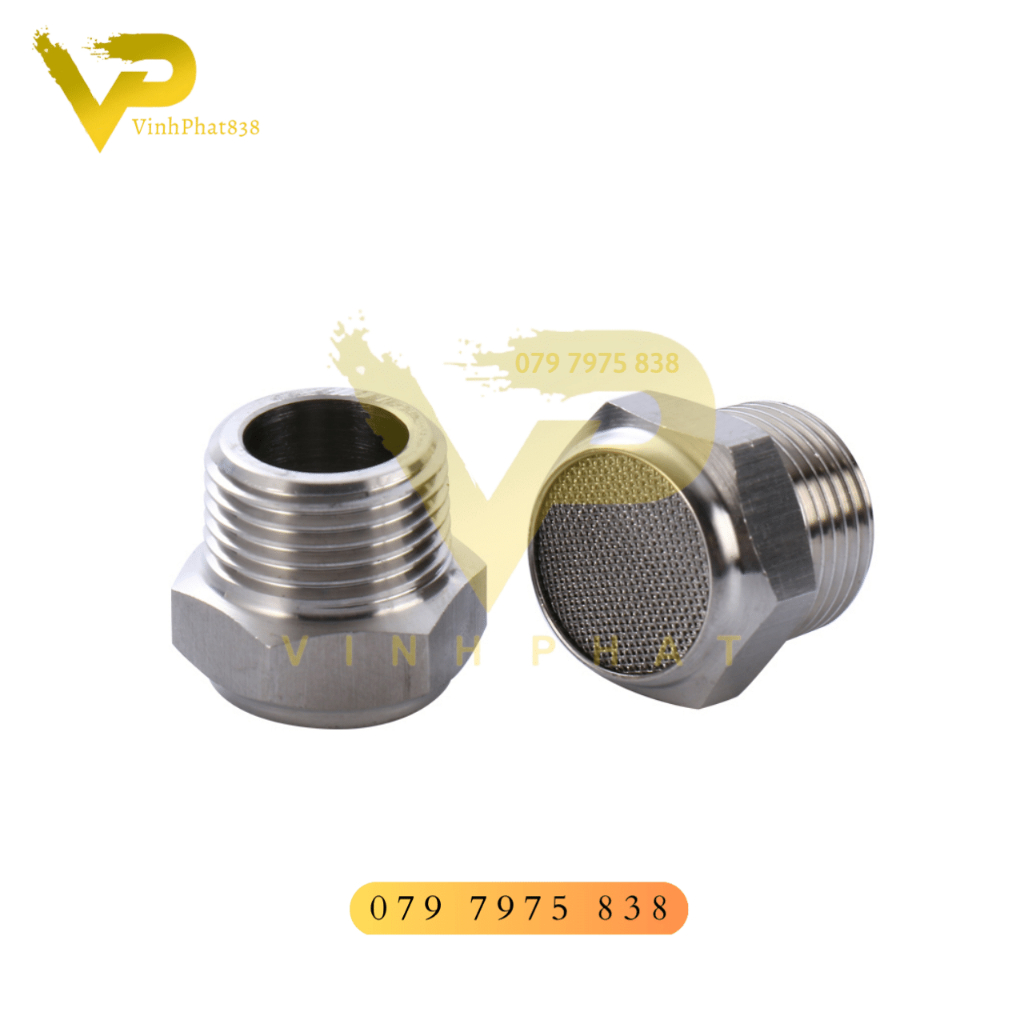 Giảm thanh khí nén đầu bằng inox 304- giảm thanh đầu bằng inox IPJ-Giảm thanh hơi khí nén, xã giảm thanh van khí nén