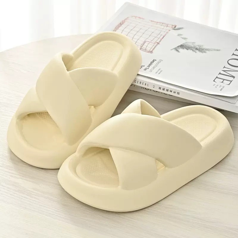 Dép bánh mì béo QUAI CHÉO NHIỀU MÀU SẮC