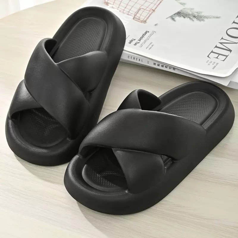 Dép bánh mì béo QUAI CHÉO NHIỀU MÀU SẮC