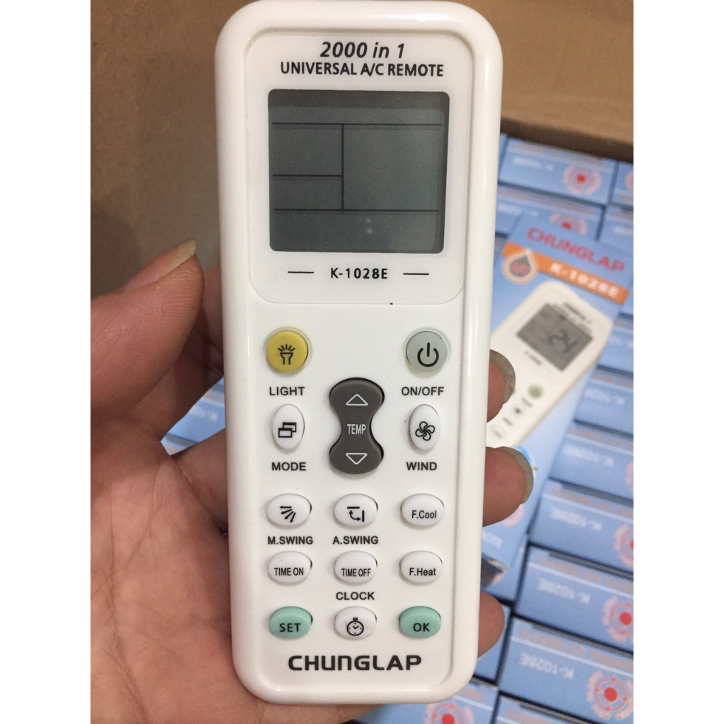 Remote Máy Lạnh Đa Năng CHUNGLAP K-1028E Điều Khiển Được Mọi Máy Điều Hòa MẪU MỚI LÊN ĐẾN 2000IN1