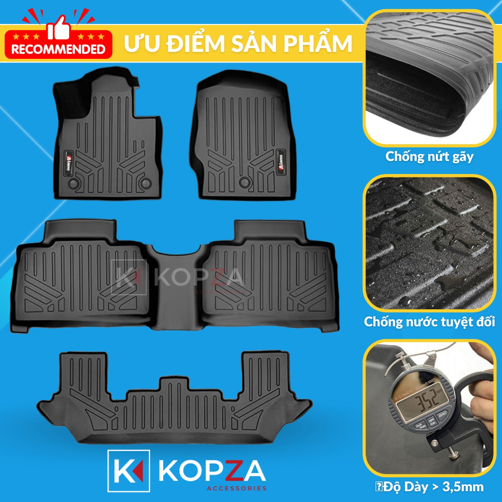 Thàm Lót Sàn Chất Liệu TPE Cao Cấp Thương Hiệu KOPZA Xe Ô Tô Kia K3/Cerato 2019-2022 Dễ Vệ Sinh Chống Trầy Xước