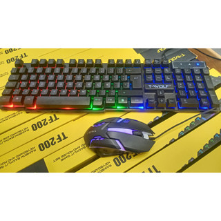 Combo phím chuột gaming t-wolf tf200 có led rgb đổi màu mới