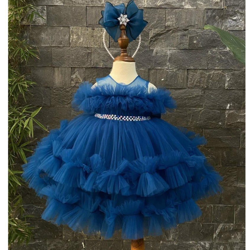 Váy 2 Dây Trễ Vai Đám Mây Ren Xoè, Size 7-25Kg Siêu Xinh Cho Bé Đi Tiệc, Chụp Ảnh