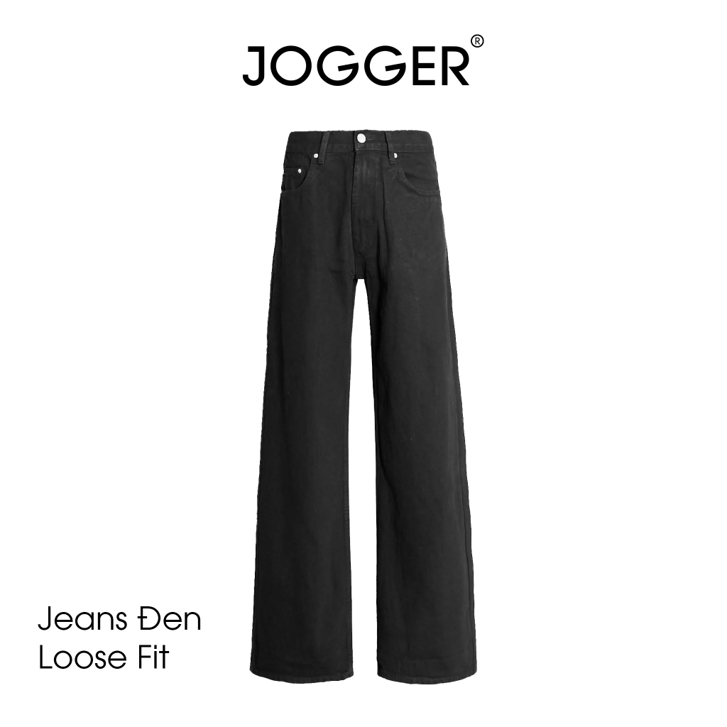 Quần Jean Đen Loose Fit JOGGER Nam Nữ Basic Ống Rộng