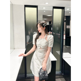đầm dự tiệc gấm đính ngọc