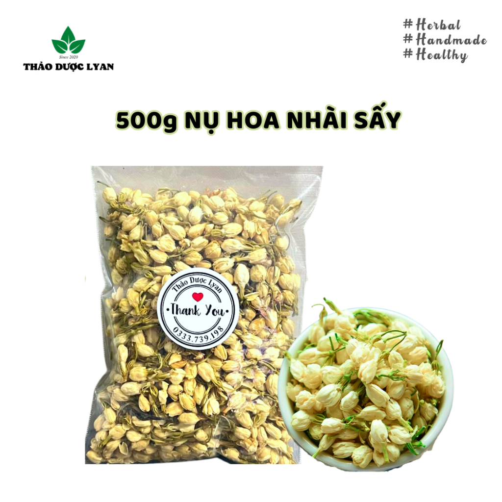 500g Nụ Hoa Nhài khô làm trà thảo mộc ướp trà, nấu ăn, pha chế, hoa loại 1 đóng gói hút chân không