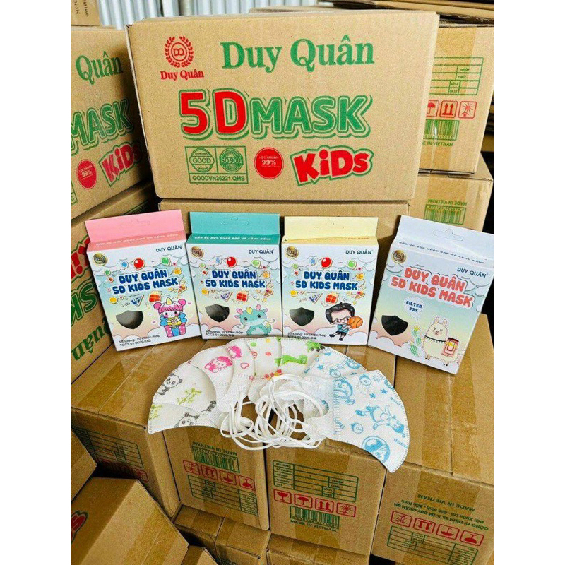 Khẩu trang 5D Mask kids Duy Quân cho bé từ 1-4 tuổi