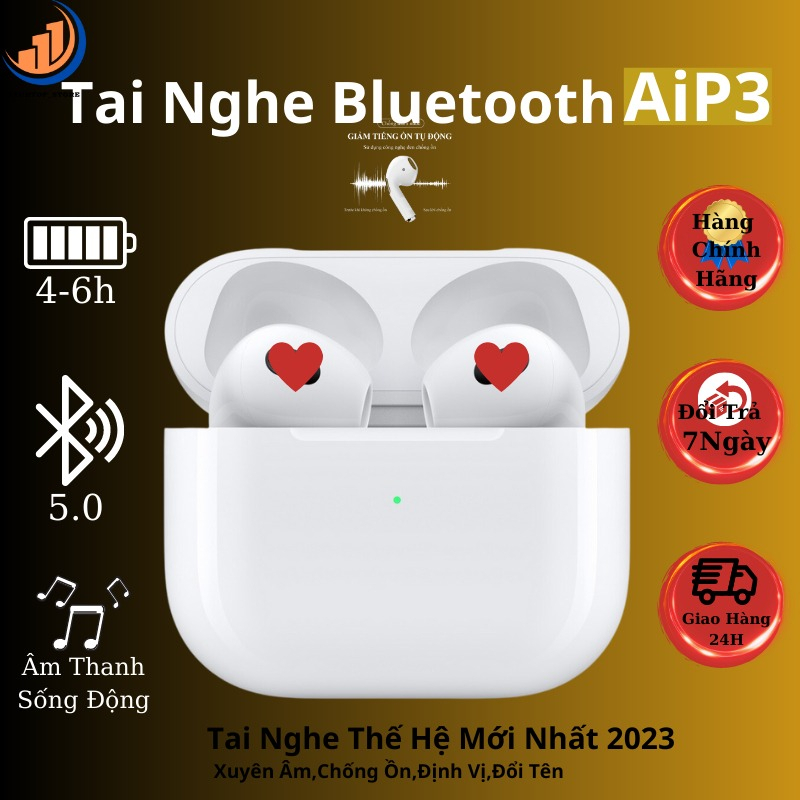 Tai nghe bluetooth không dây Inpod AIP 3 cao cấp đầy đủ chức năng cảm ứng đa điểm,xuyên âm,chống ồn,định vị,đổi tên