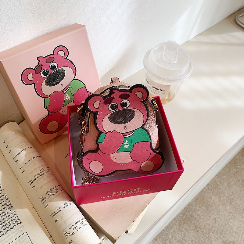 Túi Đeo Chéo Mini Gấu dâu tây Bunny Họa Tiết Đáng Yêu Thời Trang Cho Nữ - kèm hộp