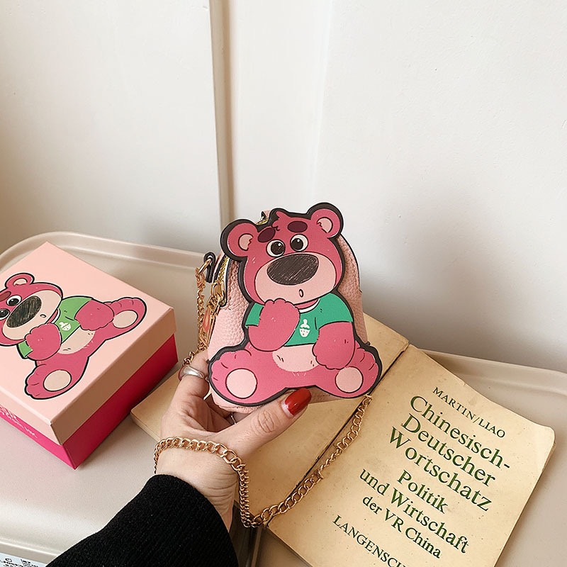 Túi Đeo Chéo Mini Gấu dâu tây Bunny Họa Tiết Đáng Yêu Thời Trang Cho Nữ - kèm hộp