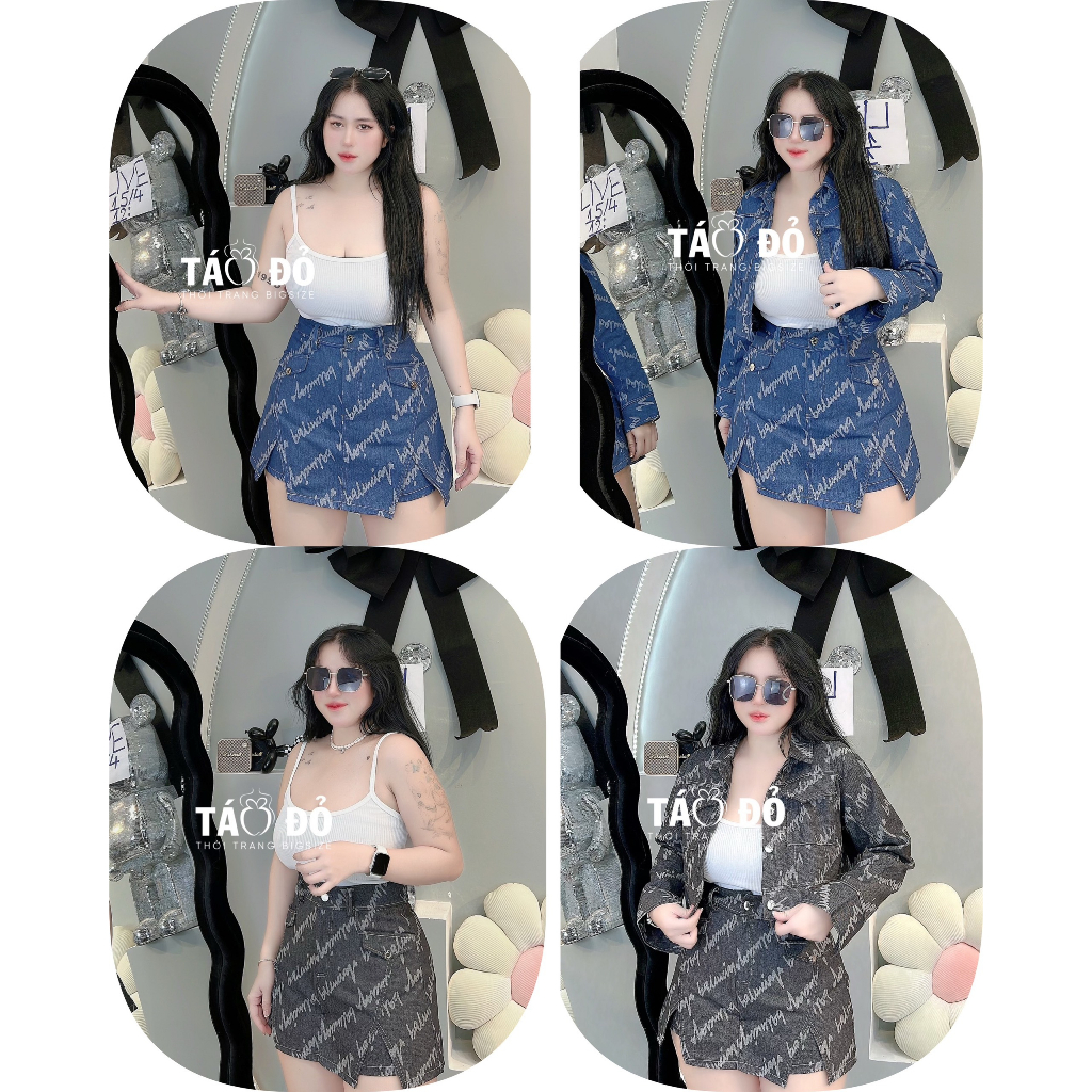 SET 3 MÓN ÁO KHOÁC + ÁO 2 DÂY + CHÂN VÁY S241 (TÁO ĐỎ BIGSIZE 55-90KG) 🍎🍎🍎