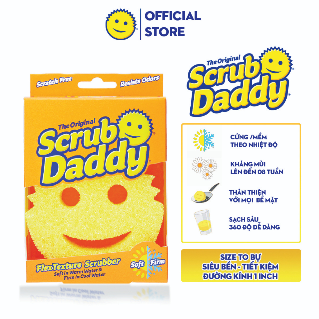 Miếng Bọt biển chùi rửa The Original Scrub Daddy đa năng 100% chính hãng Mỹ