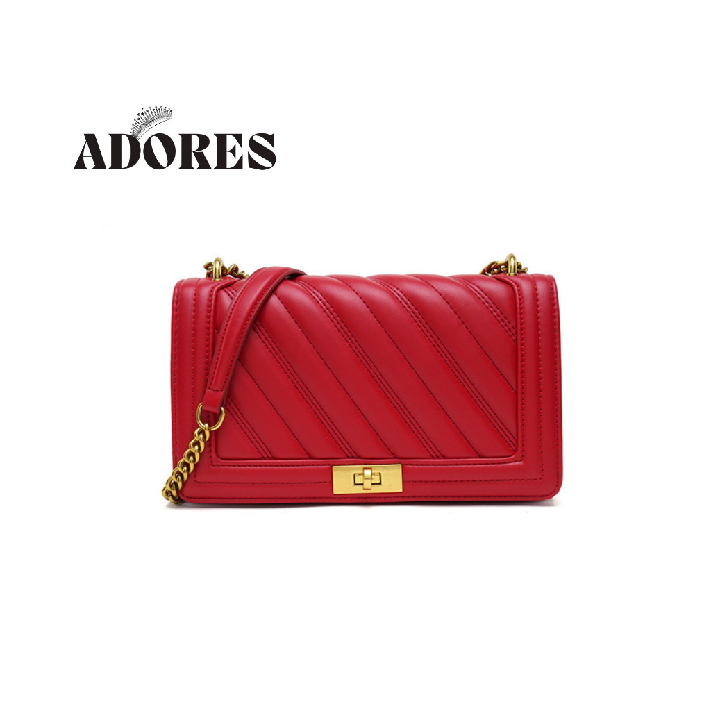 Túi xách nữ da trơn dây xích đeo vai đeo chéo Hàn Quốc B33