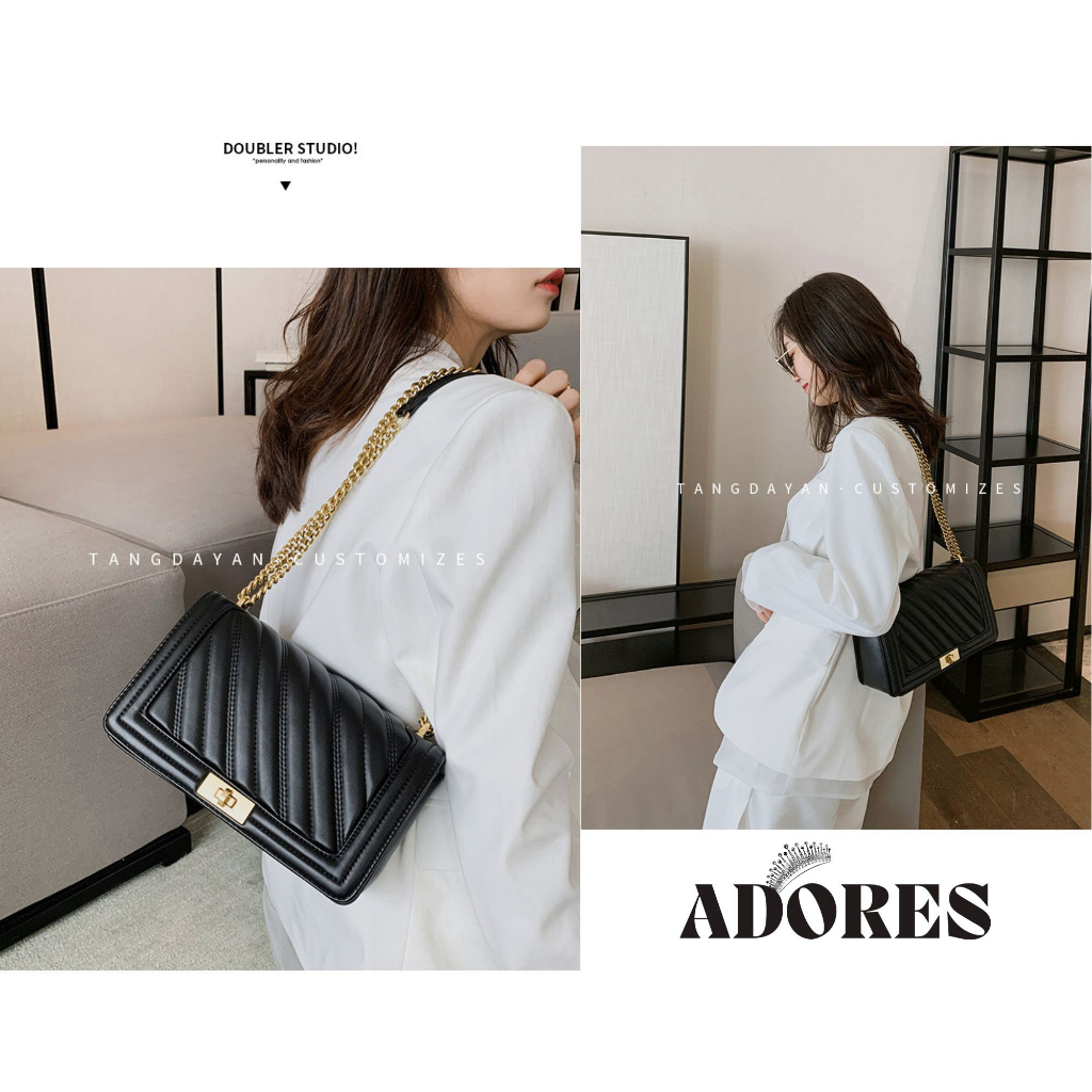 Túi xách nữ da trơn dây xích đeo vai đeo chéo Hàn Quốc B33