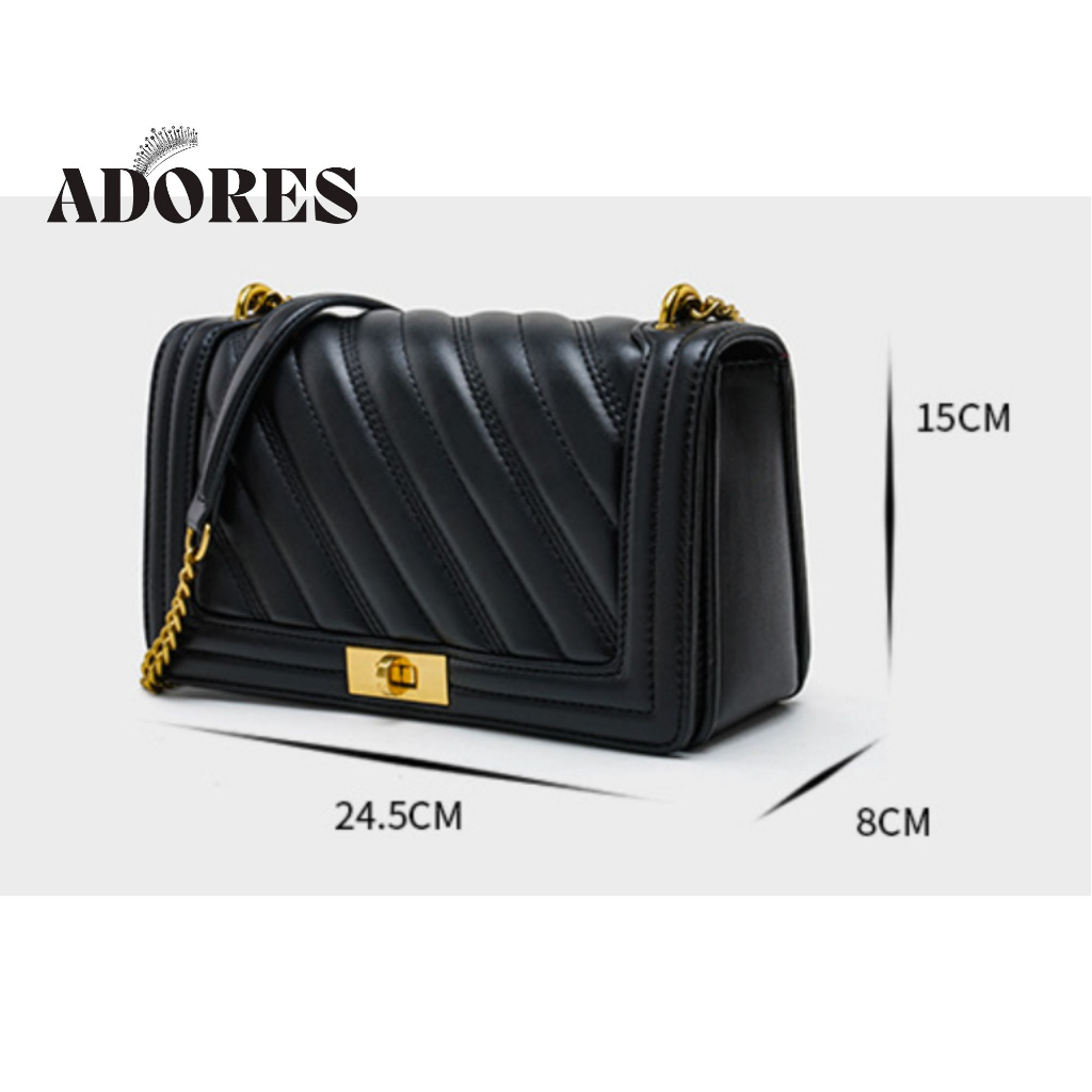 Túi xách nữ da trơn dây xích đeo vai đeo chéo Hàn Quốc B33