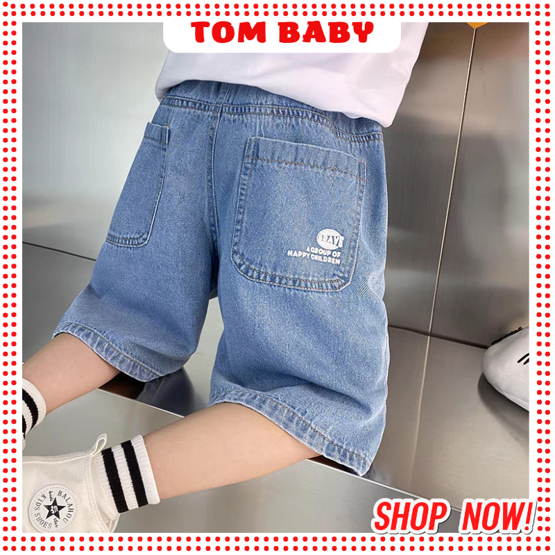 QUẦN JEAN NGỐ CHỮ DÁNG THỂ THAO NĂNG ĐỘNG MÙA HÈ CHO BÉ TRAI