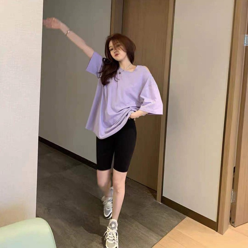Quần legging nữ BeeCy quần legging đùi treeging cạp chun bản to vải thun màu đen chất dày dặn form biker ôm ngắn QLEG