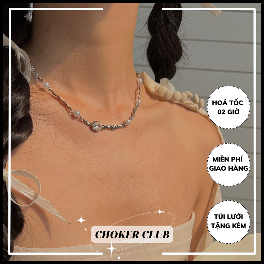 Vòng cổ kiểu đính hạt C136 Choker Club
